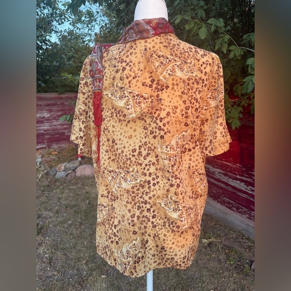 EUC- Vintage Impressions Leopard Print Blouse-Size L - Picture 6 of 7